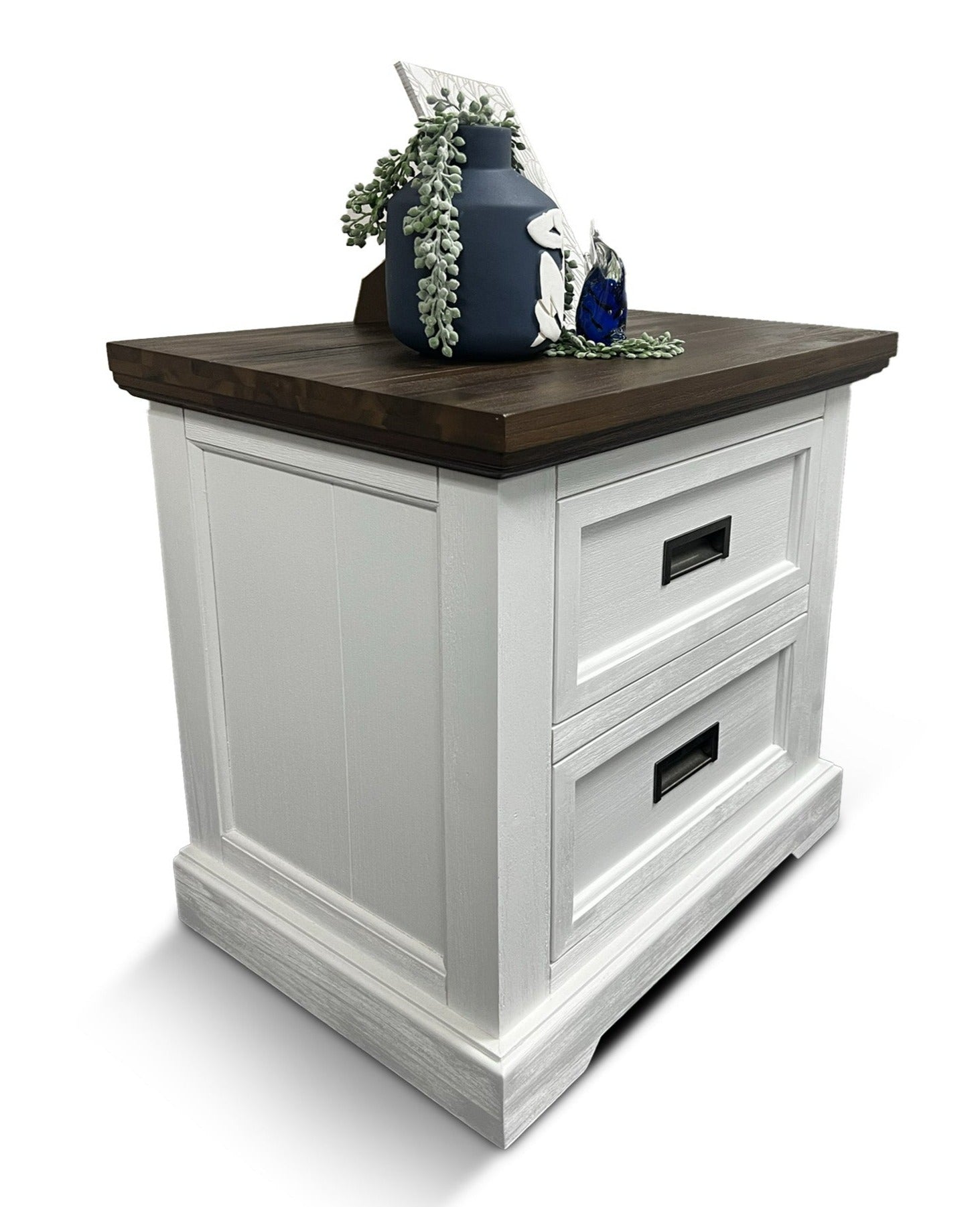 Hamptons bedside chest two tone finish